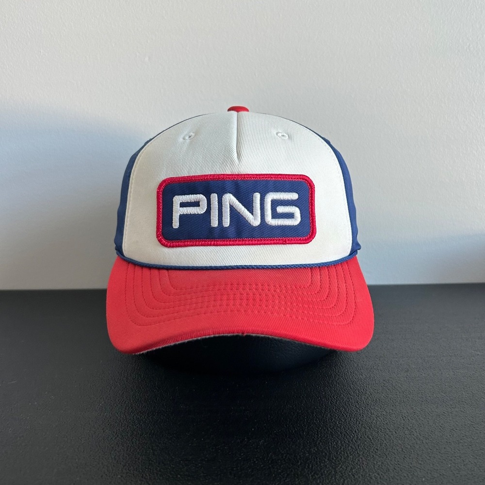 Vintage Ping Hat Cap Snap Back Adjustable Red White Blue Golf Flex Fit Adult